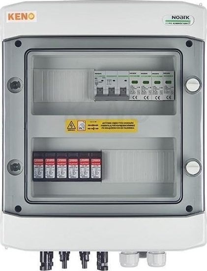 Изображение Keno Rozdzielnica przyczeniowa DC+AC KENO z ogranicznikiem przepi 1000V typu 2, 2x acuch PV, 2x MPPT // ogr. AC typ 2, 25A 3-F