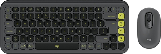 Изображение Klaviatūra + Pele Logitech POP ICON COMBO Graphite Green US