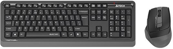 Picture of Klawiatura + mysz A4Tech A4tech FGS1035Q, bezprzewodowy biurowy zestaw klawiatura z mysz, szary