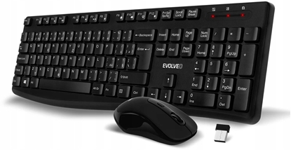 Изображение Klawiatura + mysz Evolveo EVOLVEO Zestaw klawiatury i myszy K1050 Bezprzewodowe 2.4GHz CZ+SK czarny