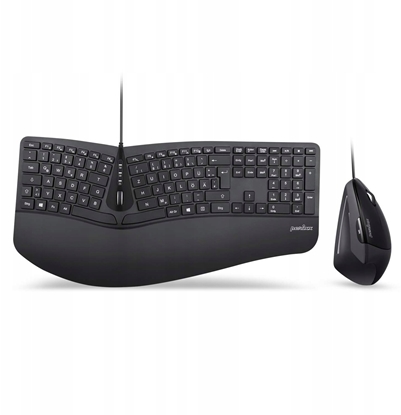 Picture of Klawiatura + mysz Perixx Perixx PERIDUO-505B, DE, wired USB ergonomic split keyboard and vertical mouse combo, black