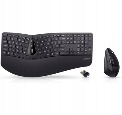 Picture of Klawiatura + mysz Perixx Perixx PERIDUO-606A DE, 3-in-1 keyboard and mouse set, wireless, ergon., black