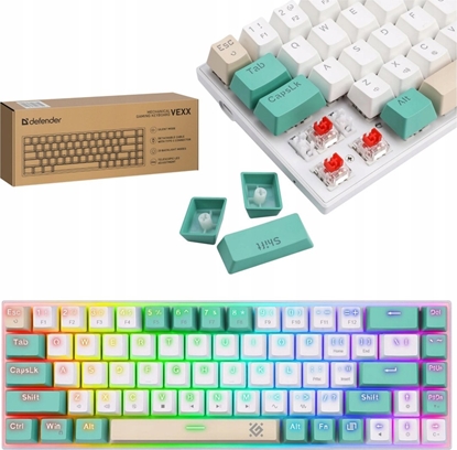 Attēls no Klawiatura Defender Klawiatura przewodowa Defender VEXX GK-084 MECHANICZNA podwietlana gaming outemu red