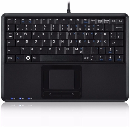 Picture of Klawiatura Perixx Perixx PERIBOARD-510 H PLUS UK, mini USB keyboard, touchpad, hub, black