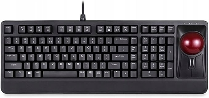 Picture of Klawiatura Perixx Perixx PERIBOARD-522 US B, wired keyboard with trackball, US layout, black