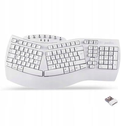 Picture of Klawiatura Perixx Perixx Periboard-612W DE, wireless ergonomic split keyboard, white