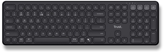 Изображение Klawiatura Trust TRUST klawiatura Vaiya, Bezprzewodowa, CZ/SK, czarny