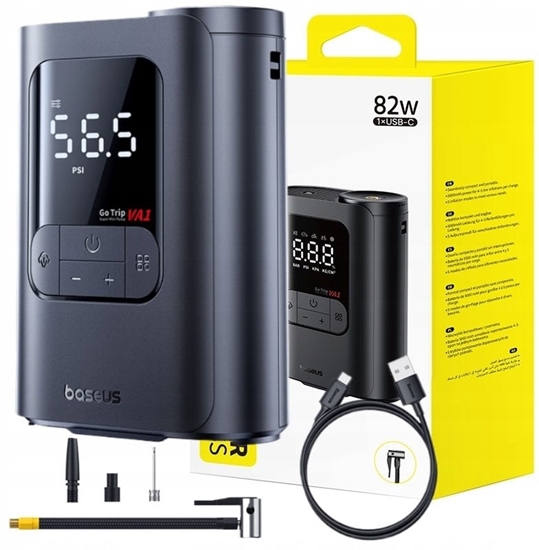 Picture of Kompresor bezprzewodowy Baseus GoTrip VA1 Super Mini z 3 kocówkami - czarny