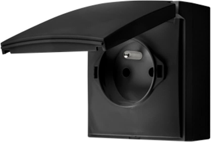 Attēls no Kontakt-Simon Gniazdo AquaClick IP44 czarne (ACGZ1CZ/49)