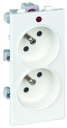 Attēls no Kontakt-Simon Gniazdo CIMA podwójne z/u 16A IP20 czysta biel - S2/9