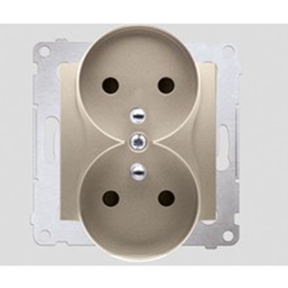 Attēls no Kontakt-Simon Gniazdo podwójne 16A IP20 z/u i przeson torów zoty mat - DGZ2MZN.01/44