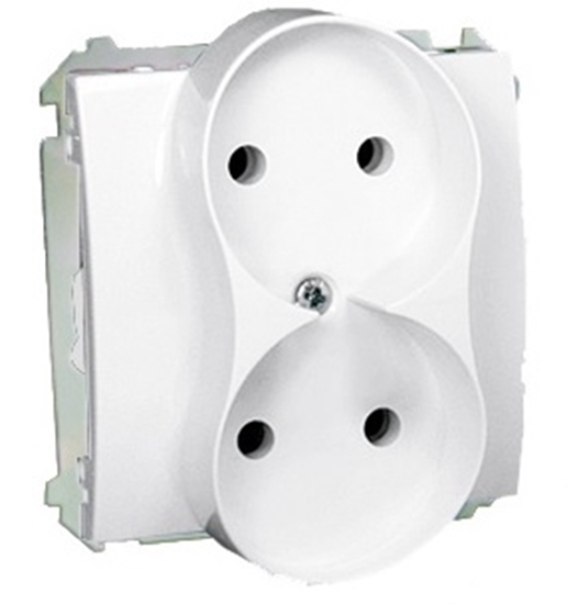 Picture of Kontakt-Simon Gniazdo podwójne Basic Modu b/u 16A IP20 biae - BMG2M.01/11