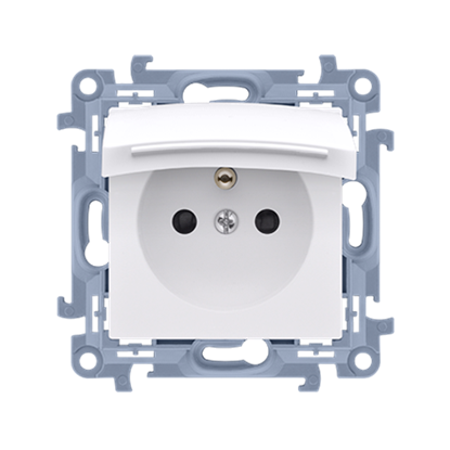 Picture of Kontakt-Simon Gniazdo wtyczkowe pojedyncze do wersji IP44 klapka biay 16A (CGZ1BU.01/11)