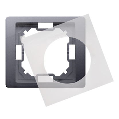 Attēls no Kontakt-Simon Ramka 1-krotna Basic Neos srebrny mat metalizowany (BMRC1B/43)