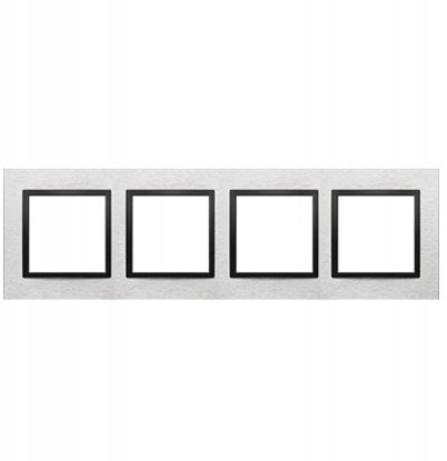 Attēls no Kontakt-Simon Simon 54 Nature* Ramka 4-krotna metalowa Inox Nero DRN4/82