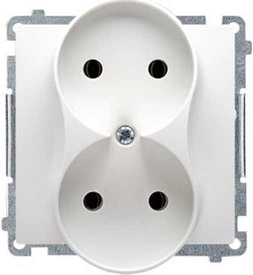 Picture of Kontakt-Simon Simon Basic Gniazdo podwójne b/u 16A IP20 z przeslon torów biae (BMG2Mz.01/11)