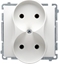 Attēls no Kontakt-Simon Simon Basic Gniazdo podwójne b/u 16A IP20 z przeslon torów biae (BMG2Mz.01/11)