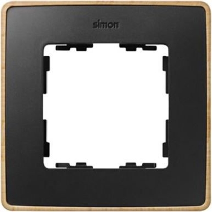 Изображение Kontakt-Simon Simon Detail 82 Ramka pojedyncza Detail SELECT-drewno GRAFIT / podstawa Drewno 8201610-271