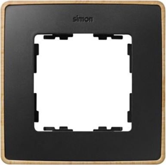 Изображение Kontakt-Simon Simon Detail 82 Ramka pojedyncza Detail SELECT-drewno GRAFIT / podstawa Drewno 8201610-271