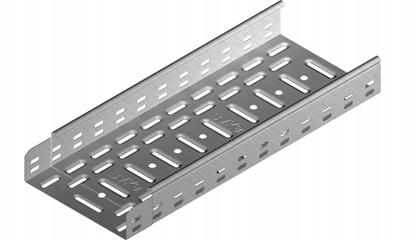 Attēls no Korytko kablowe perforowane 100x60 grubo 0,5mm KGR100H60/3 161516 /3m/
