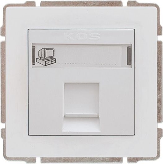 Изображение KOS Gniazdo pojedyncze KOS66 komputerowe RJ45 nieekranowane etykieta biay (660465)