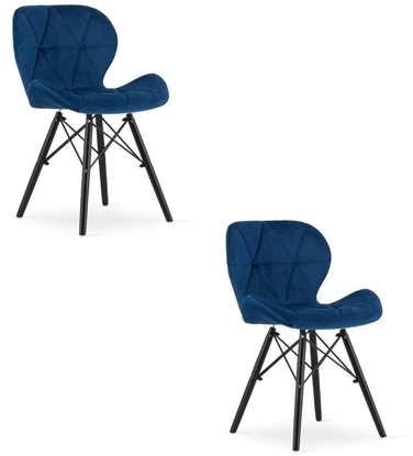 Изображение Krzeso LAGO Aksamit - granatowe / nogi czarne x 2