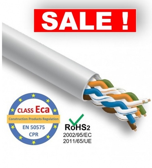 Picture of LAN datortīkla kabelis, Cat5E UTP, iekšdarbu montāžai, cena par metru, iepakojumā 305 m, CPR Eca