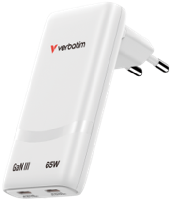 Изображение Lādētājs Verbatim Fold n Go GaN 65W USB-C White