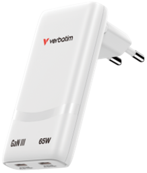 Изображение Lādētājs Verbatim Fold n Go GaN 65W USB-C White
