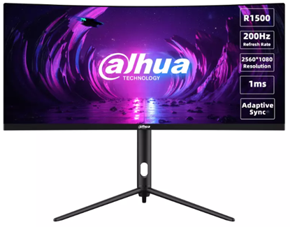 Изображение LCD Monitor|DAHUA|DHI-LM30-E330CA|30"|Gaming/Curved/21 : 9|Panel VA|2560x1080|21:9|200Hz|1 ms|Swivel|Tilt|Colour Black|LM30-E330CA