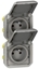 Picture of Legrand NOWE PLEXO Gniazdo 2x2P+Z pionowe mechanizm 16A - 250V AC szare 069563L