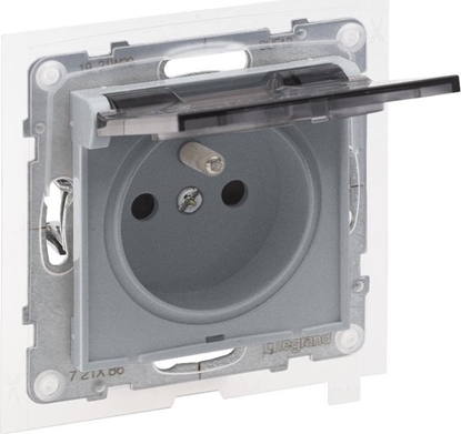 Attēls no Legrand SUNO - Gniazdo 2P+Z IP44 - 16 A - 250 V~ - zaciski automatyczne - z przeson, Aluminium - Legrand 721386 himp