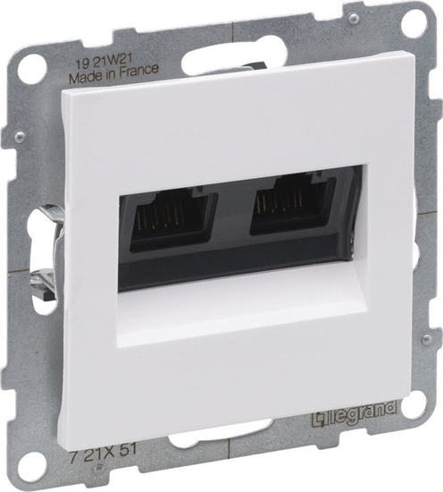 Изображение Legrand SUNO Gniazdo komputerowe podwójne RJ45 kat 5e UTP biae 721151