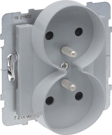 Picture of Legrand SUNO Gniazdo podwójne 2x2P+Z biae 16A 250V zaciski automatyczne z przeson 721390