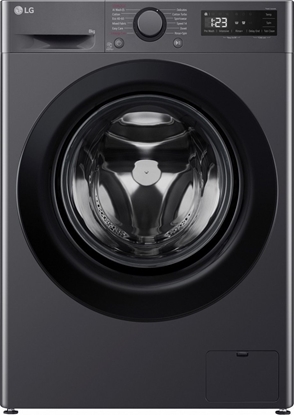Picture of LG Washing machine | F2WR508SBM | Energy efficiency class A | Front loading | Washing capacity 8 kg | 1200 RPM | Depth 48 cm | Width 60 cm | Display | LED | Steam function | Direct drive | Black