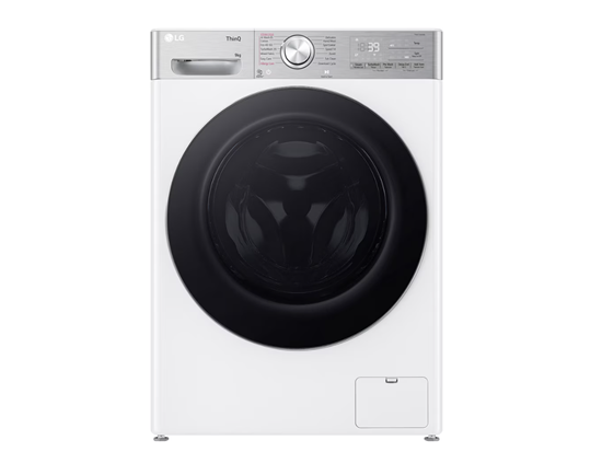 Picture of LG Washing machine with dryer | F4DR913P3WA | Energy efficiency class A/D | Front loading | Washing capacity 13 kg | 1400 RPM | Depth 62 cm | Width 60 cm | Display | LED | Drying system | Drying capacity 7 kg | Steam function | Direct drive | Wi-Fi | Whit