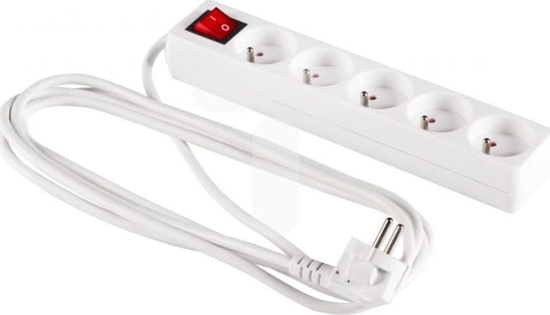 Picture of Listwa zasilajca Elcan 5 gniazd 1.5 m biaa (PM-ZW-5G-15)