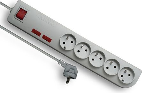 Picture of Listwa zasilajca Elgotech PSF2 przeciwprzepiciowa 5 gniazd 3 m biaa (PSF2-503)