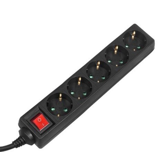 Picture of Listwa zasilajca Maclean 5 gniazd 5 m czarna (MCE227)