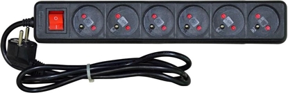 Изображение Listwa zasilajca Vakoss przeciwprzepiciowa 6 gniazd 1.5 m czarna (52-611SK)