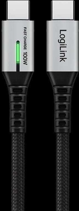 Picture of Kabel USB LogiLink USB-C - USB-C 1.5 m Czarno-srebrny (CU0433)
