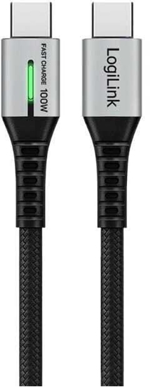 Picture of Kabel USB LogiLink USB-C - USB-C 0.3 m Czarno-srebrny (CU0420)