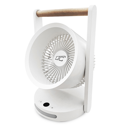 Picture of Wentylator LTC WENTYLATOR BIURKOWY Z DREWNIAN RCZK, POZIOMY PRDKOCI, Z LAMPK NOCN, WYWIETLACZ, WSKANIK NADAOWANIA , LADOWANIE USB C, 10W, 3600 mAh,6,4"