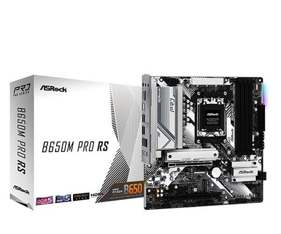 Picture of Mainboard|ASROCK|AMD B650|SAM5|Micro-ATX|Memory DDR5|Memory slots 4|1xPCI-Express 3.0 16x|1xPCI-Express 4.0 16x|1xM.2|1xHDMI|1xDisplayPort|4xUSB 2.0|3xUSB 3.2|1xUSB-C|1xRJ45|B650MPRORS