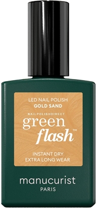 Attēls no MANUCURIST_Green Flash Led Gel Nail Lacquer lakier do paznokci Gold Sand 15ml