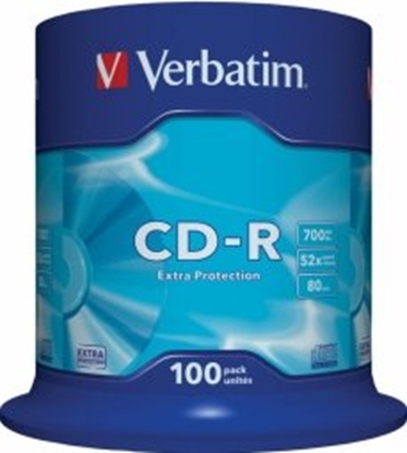 Attēls no Matricas CD-R Verbatim 700MB 1x-52X Extra Protection, 100 Pack Spindle