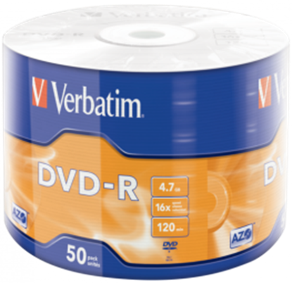 Изображение Matricas DVD-R AZO Verbatim 4.7GB 16x 50 Pack Matt Silver Wrap Spindle