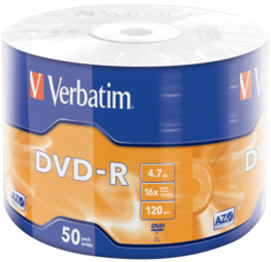 Изображение Matricas DVD-R AZO Verbatim 4.7GB 16x 50 Pack Matt Silver Wrap Spindle
