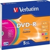 Изображение Matricas DVD-R AZO Verbatim 4.7GB 16x Colour, 5 Pack Slim