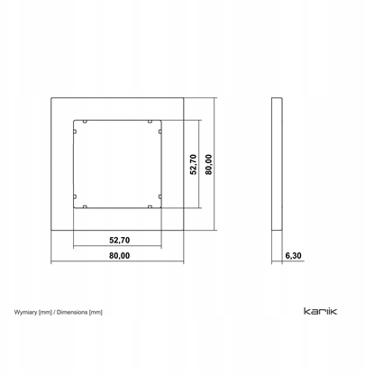 Изображение MINI Ramka uniwersalna pojedyncza kwadratowa z tworzywa szawiowy 61MR-1